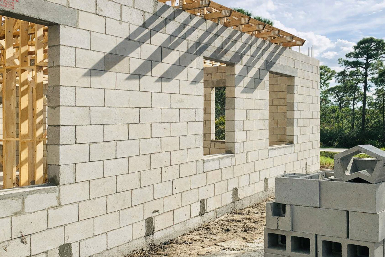 Foundation block wall installation in Rathdrum, ID